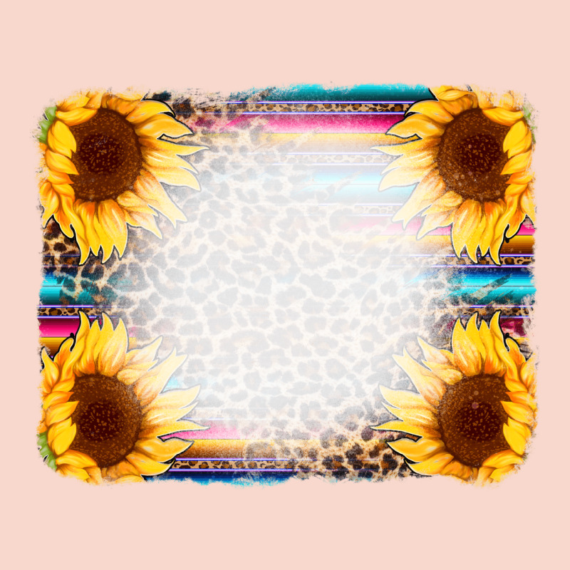 Serape Bleached Sunflowers Leopard Background Urban Hoodie by CowCowDesign | Teevron