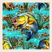 Lake Fish And Reeds With Leopard Seamless Pattern Bbs Zipper Hoodie | Teevron
