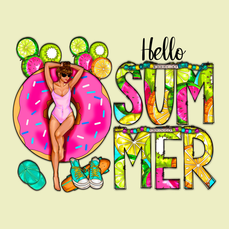Hello Summer Donut Girl Urban Hoodie by CowCowDesign | Teevron