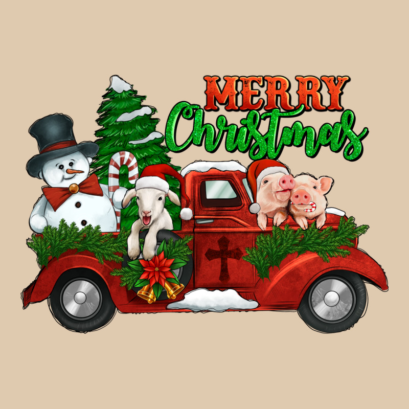 Merry Christmas Snowman And Farm Animals Truck Heavyweight Sweatshirt by Jasminsmagicworld | Teevron
