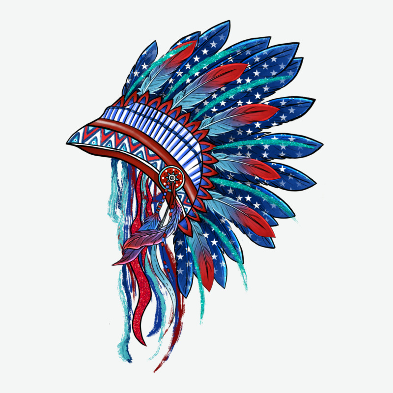 Indian Headdress With American Flag Urban Heavy Tee by BarkalooDesign | Teevron