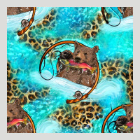 Mama Bear Hunting Fish With Leopard Seamless Pattern Zipper Hoodie | Teevron