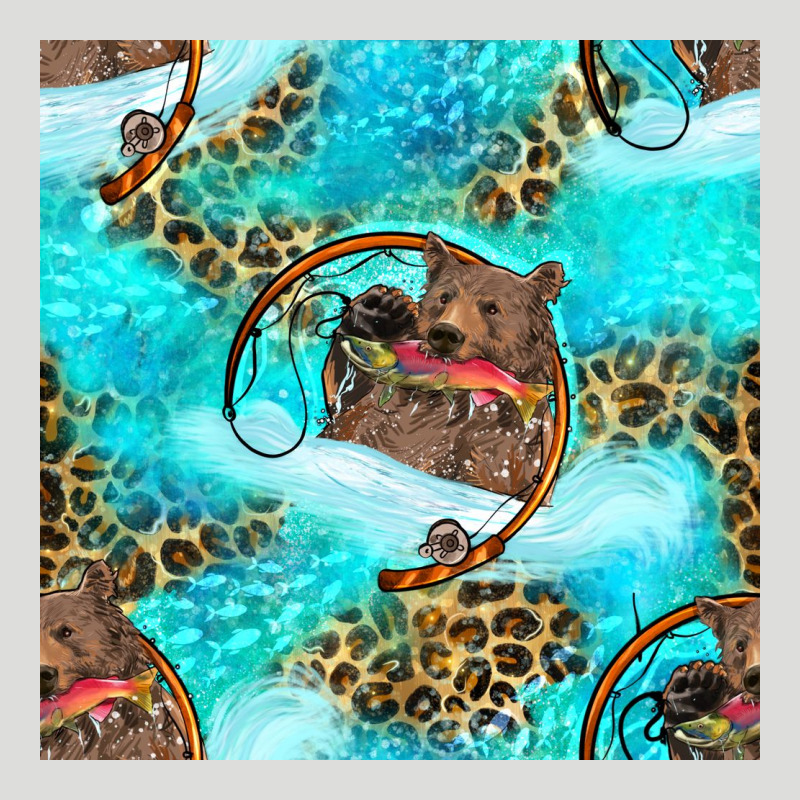 Mama Bear Hunting Fish With Leopard Seamless Pattern Zipper Hoodie by BundleAndBundleShop | Teevron