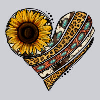 Western Sunflower Leopard Cowhide Heart Classic Tee | Teevron