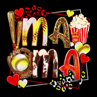 Mama Softball Baseball With Popcorn Ladies Tee | Teevron