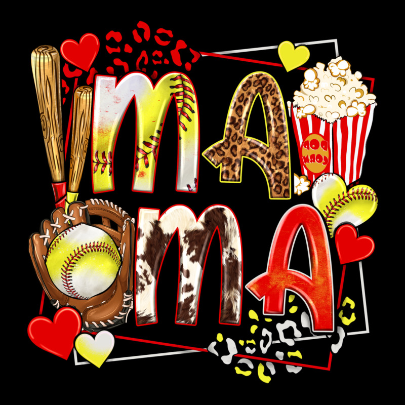 Mama Softball Baseball With Popcorn Ladies Tee by texasbilliewilder | Teevron