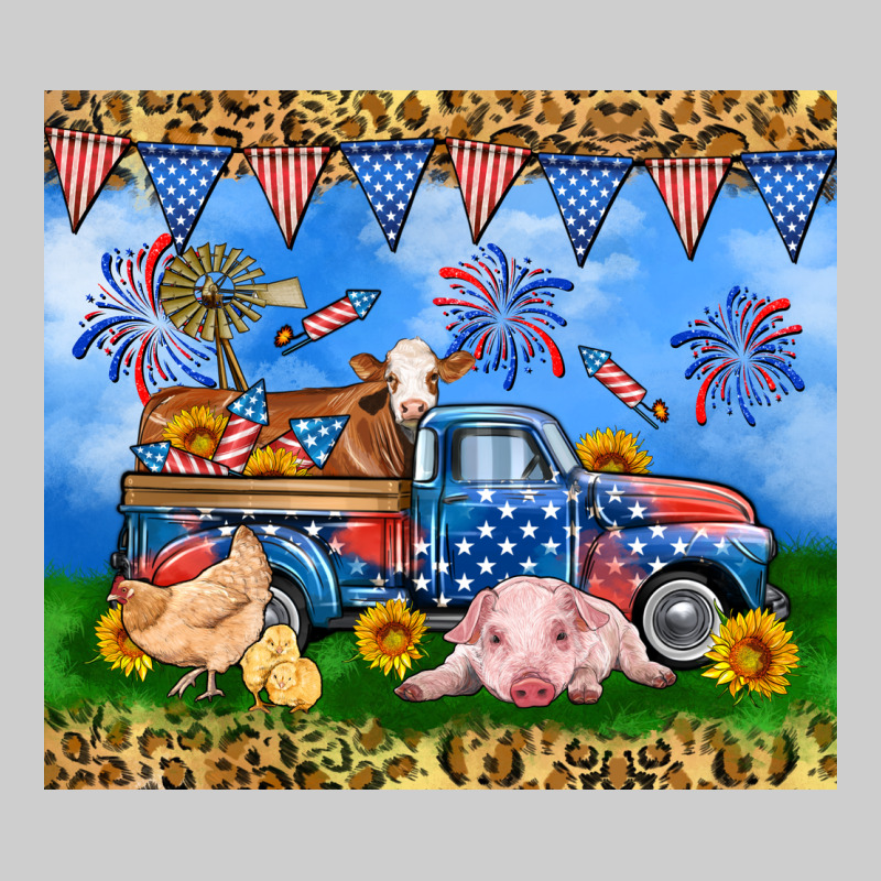 America Farm Animals Truck 20oz Skinny Tumbler Premium Tee by Neo Western | Teevron