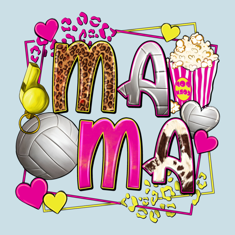 Mama Volleyball With Popcorn Ladies Tee by texasbilliewilder | Teevron