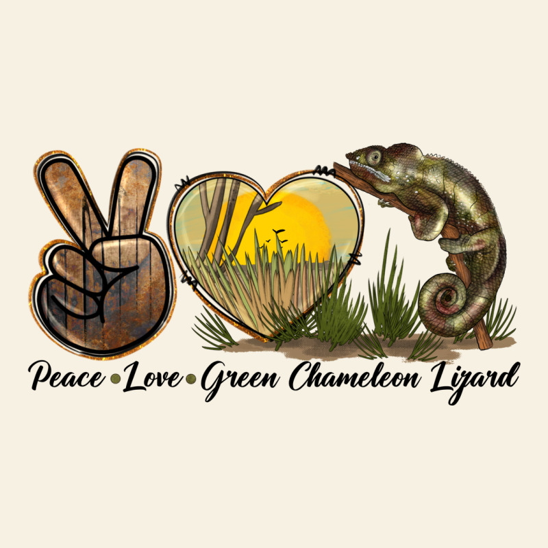 Peace Love Green Chameleon Lizard Vintage Tee by LillyAllenDesigns | Teevron