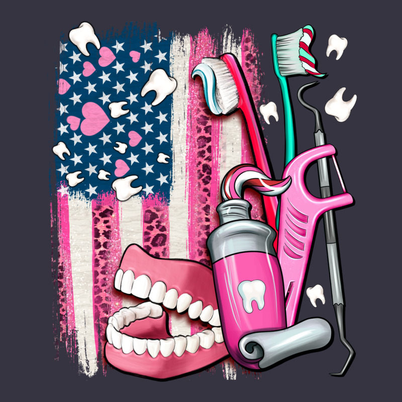 American Flag And Dental Elements With Teeth Vintage Hoodie by AdoDesignShop | Teevron