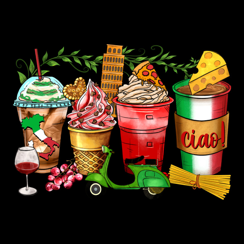 Italy Coffee Cups Ladies Tee by Zillion Design Studio | Teevron