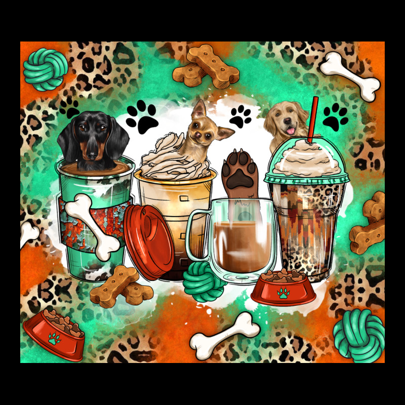 Dog Coffee Cups Ladies Tee by Zillion Design Studio | Teevron