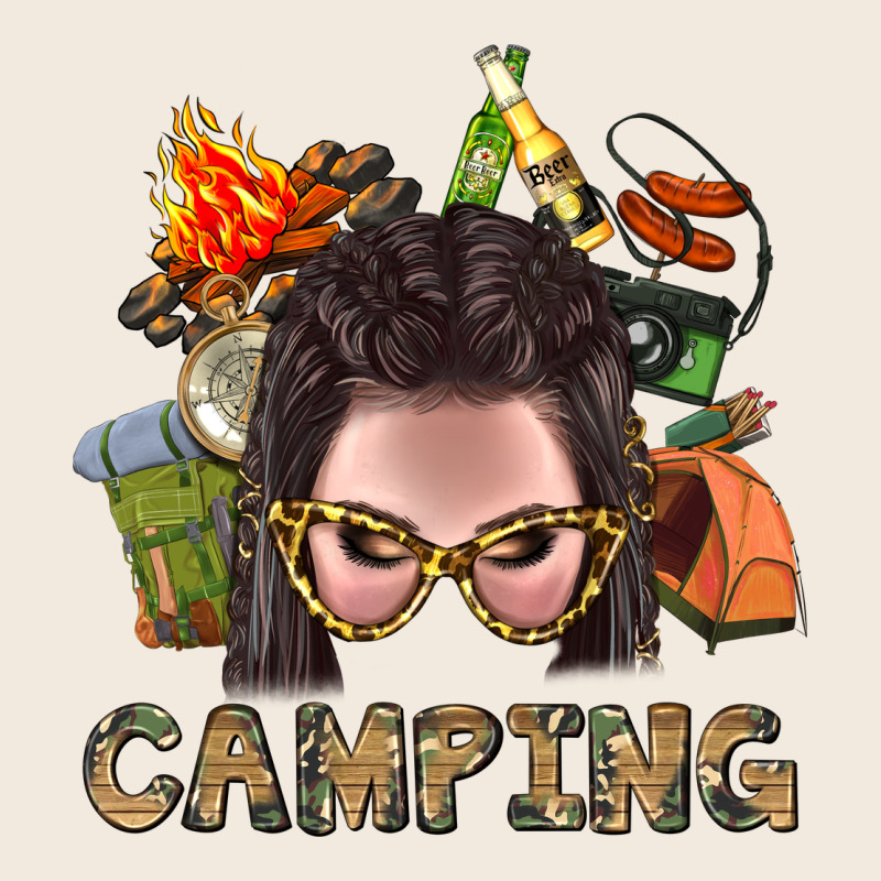 Camping Braid Hair Woman With Fire Bbs Zipper Hoodie by BundleAndBundleShop | Teevron