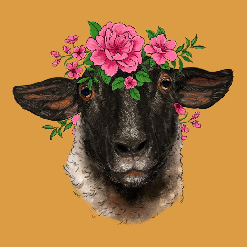 Suffolk Ewe Sheep With Floral Headdress Urban Heavy Tee by BarkalooDesign | Teevron