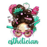 Esthetician Messy Bun With Pink Leopard Glasses Bbs | Teevron