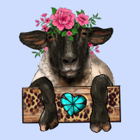 Suffolk Ewe Peeking With Floral Headdress Urban Heavy Tee | Teevron