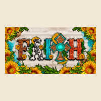 Faith Cross And Sunflower License Plate Premium Tee | Teevron