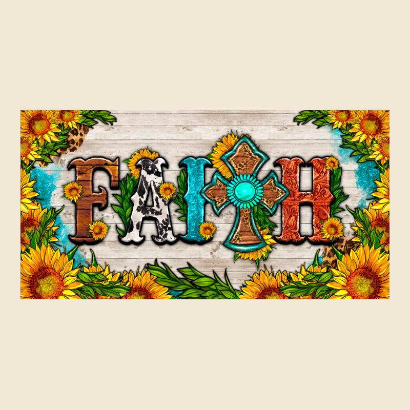 Faith Cross And Sunflower License Plate Premium Tee by HRA Design Shop | Teevron