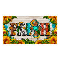 faith cross and sunflower license plate | Teevron