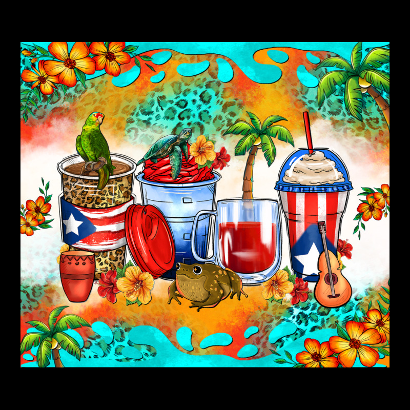 Puerto Rico Coffee Cups Ladies Tee by Zillion Design Studio | Teevron