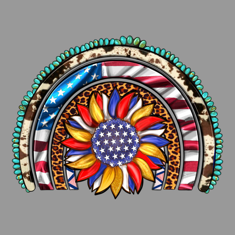 Sunflower American Flag Leopard Gemstone Cowhide Rainbow Vintage Hoodie by Artiststas | Teevron