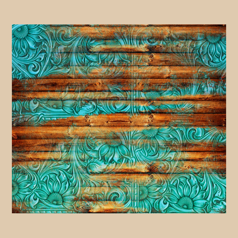 Turquoise  Leather And Wooden Pattern Tumbler Heavyweight Sweatshirt by Jasminsmagicworld | Teevron