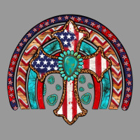 Gemstone Cross American Flag Turquoise Rainbow Vintage Hoodie | Teevron