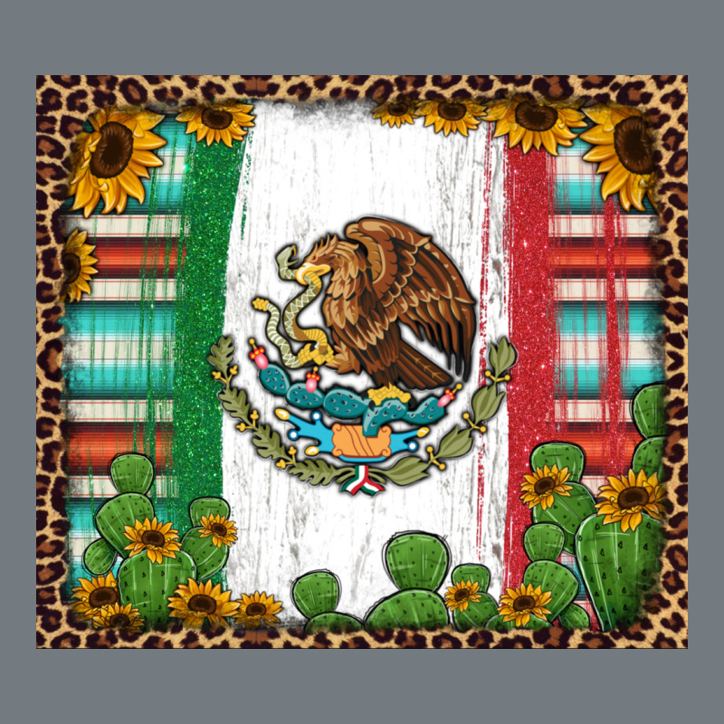 Mexican Flag Background With Cactus And Sunflower Tumbler Heavyweight Sweatshirt by Jasminsmagicworld | Teevron