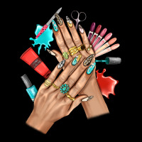Western Nail Art With Nail Material Bbs Zipper Hoodie | Teevron