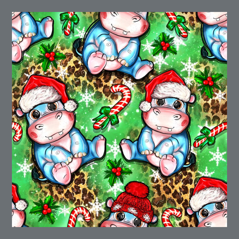 Christmas Cute Hippo Sitting Premium Hoodie by NancyCooperArtShop | Teevron