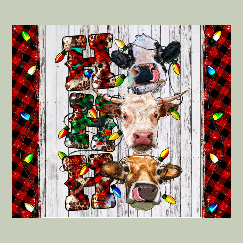 Ho Ho Ho Christmas Cow Ladies Tee by RanaPortraitStore | Teevron