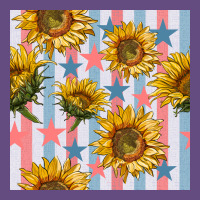 Patriotic Sunflowers Stripes And Stars Seamless Patrern Vintage Hoodie | Teevron