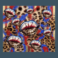 American Flag Lips Leopard Urban Heavy Tee | Teevron