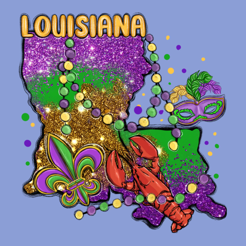 Mardi Gras Louisiana Map Long Sleeve Tee by MaliasSmallBusiness | Teevron