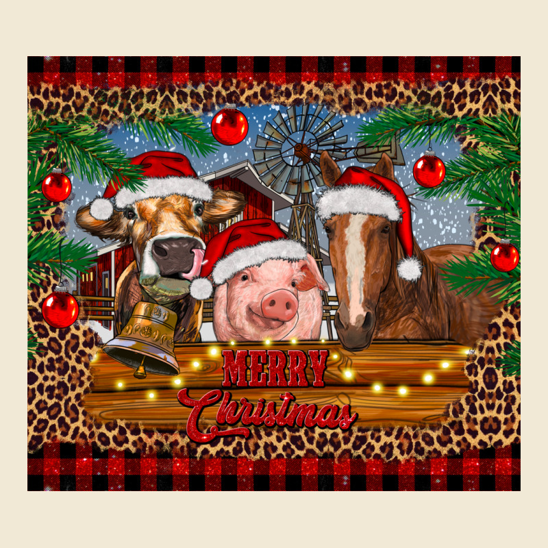 Merry Christmas Cow Pig And Horse Ladies Tee by RanaPortraitStore | Teevron