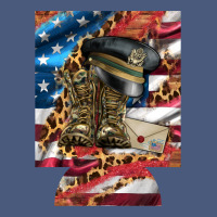 Usa Flag And Leopard With Boots 12 Oz Regular Can Cooler Vintage Hoodie | Teevron