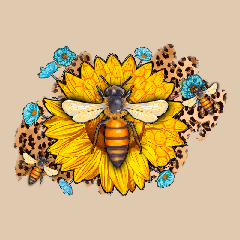 Bee Sunflower Leopard Heavyweight Sweatshirt by Jasminsmagicworld | Teevron