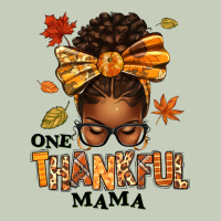 One Thankful Mama Afro Messy Bun Ladies Tee | Teevron