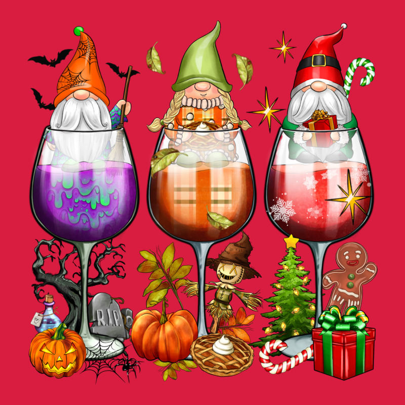 Hallothanksmas Wine Glasses And Gnomes Premium Hoodie by texasbilliewilder | Teevron