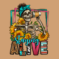 Staying Alive Coffee Drinking Skeleton Vintage Tee | Teevron
