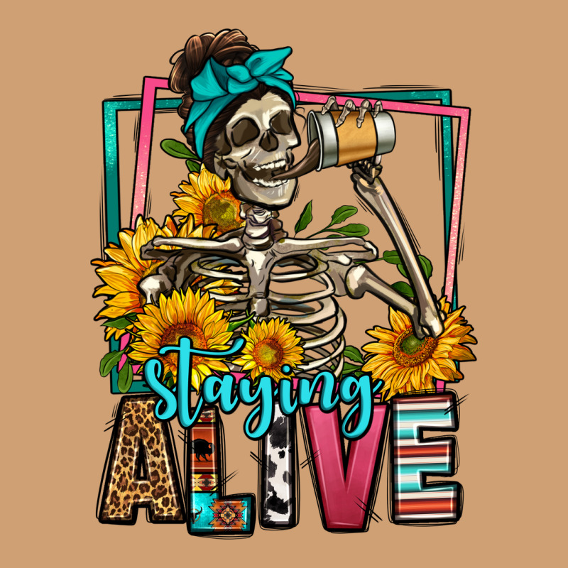 Staying Alive Coffee Drinking Skeleton Vintage Tee by Jasminsmagicworld | Teevron