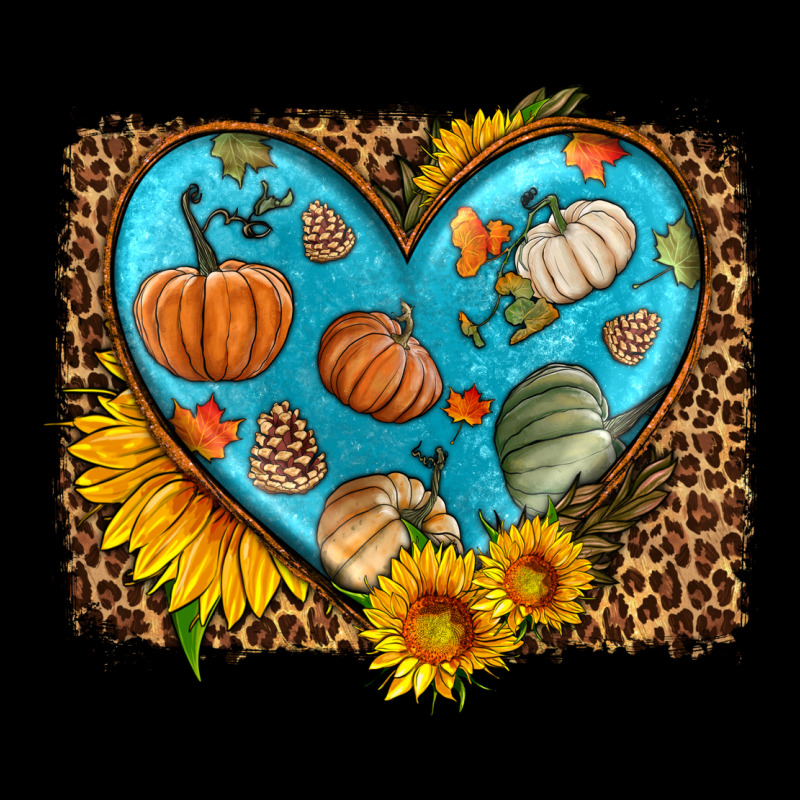 Fall Pattern Heart With Leopard Background Premium Tee by HRA Design Shop | Teevron