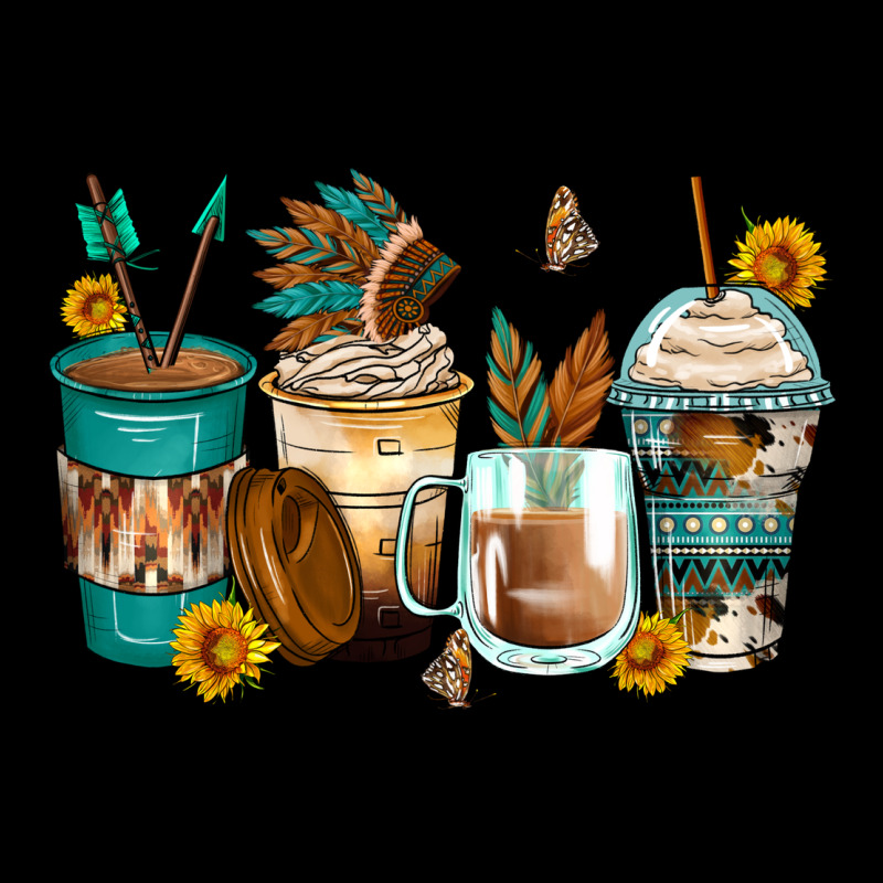 Indian Headdress Coffee Cups Ladies Tee by Zillion Design Studio | Teevron