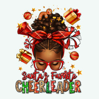 Santa's Favorite Cheerleader Afro Messy Bun Premium Hoodie | Teevron