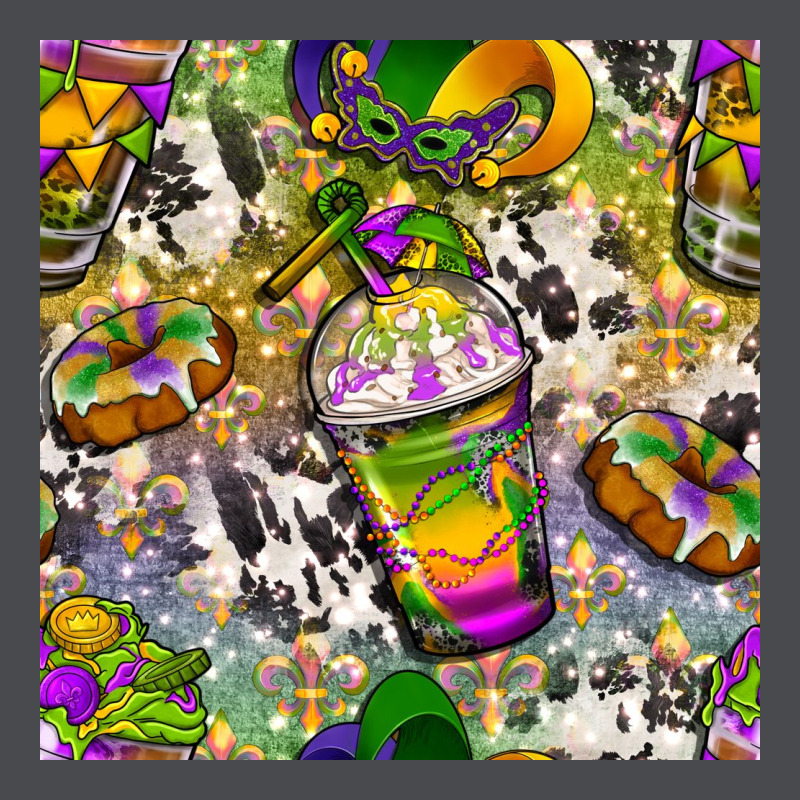 Mardi Gras Coffee Cups And Donut With Cowhide Zipper Hoodie by BundleAndBundleShop | Teevron