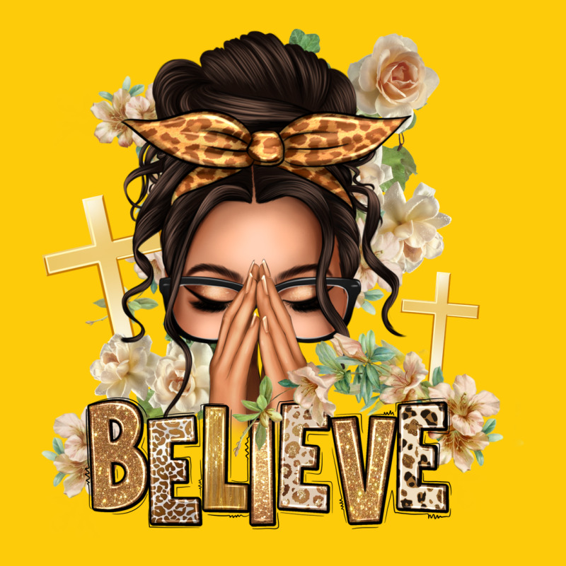 Believe Praying Caucasian Messy Bun Premium Hoodie by texasbilliewilder | Teevron