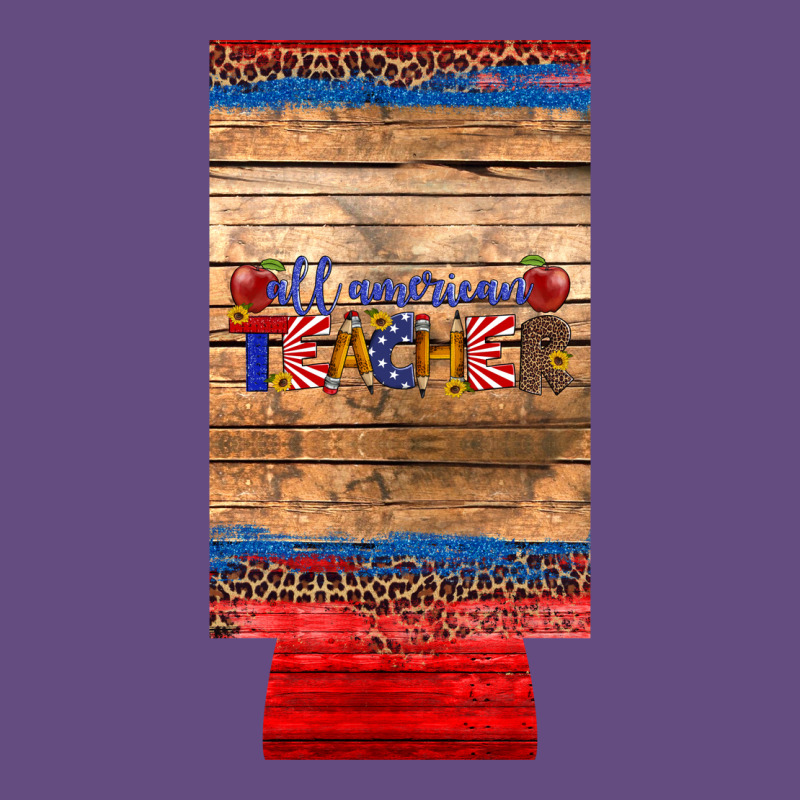 All American Teacher 12 Oz Slim Can Cooler Vintage Hoodie by Artiststas | Teevron