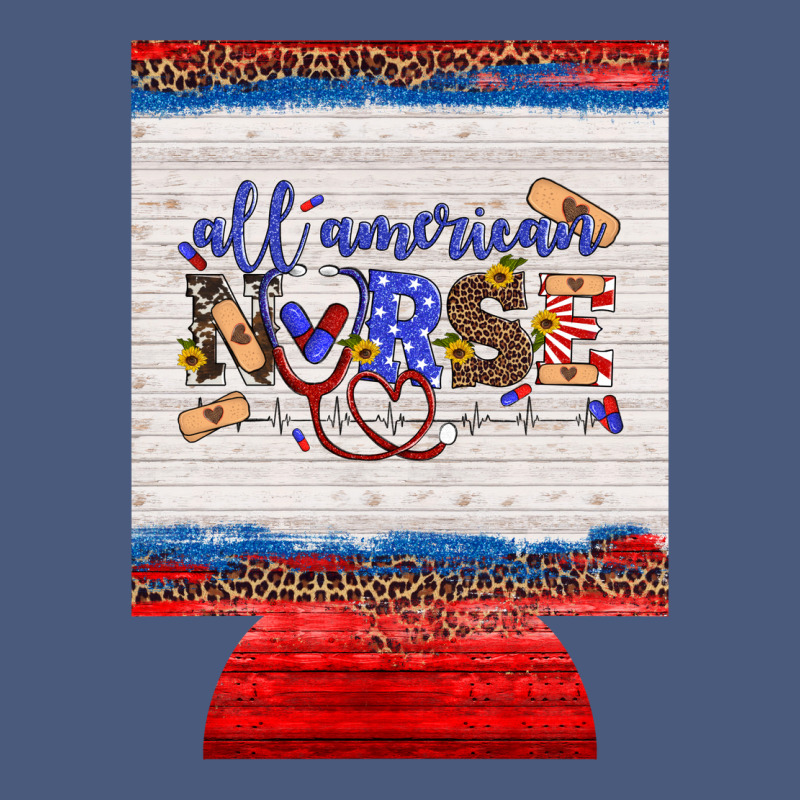 All American Nurse 12 Oz Regular Can Cooler Vintage Hoodie by Artiststas | Teevron