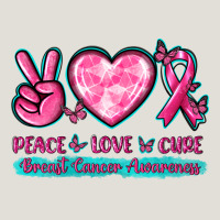 Peace Love Cure Breast Cancer Awareness Heavy Core Tee | Teevron