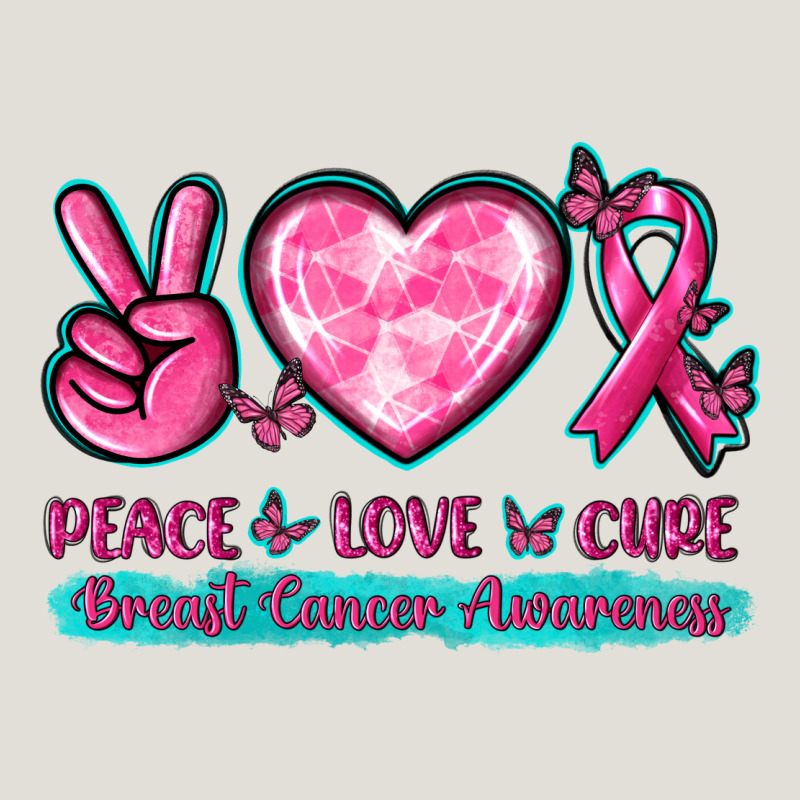 Peace Love Cure Breast Cancer Awareness Heavy Core Tee by texasbilliewilder | Teevron